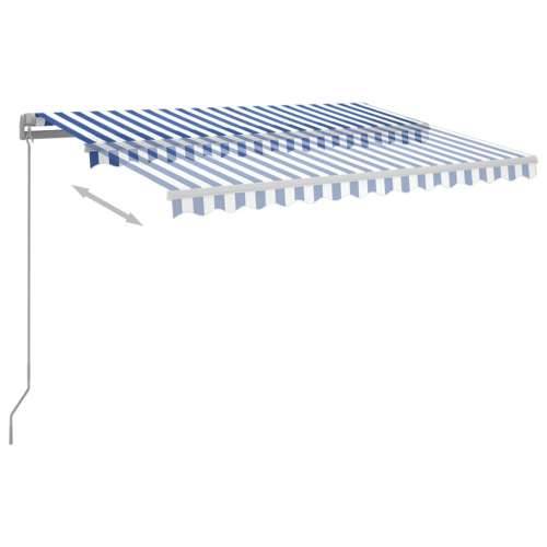 Tenda na ručno uvlačenje LED 300 x 250 cm plavo-bijela - Plava i bijela 300 x 250 cm 1 Cijena