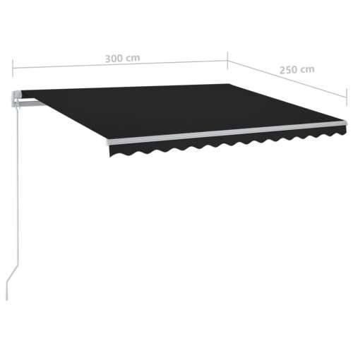 Tenda na ručno uvlačenje s LED svjetlima 300 x 250 cm antracit - Antracit 300 x 250 cm 1 Cijena