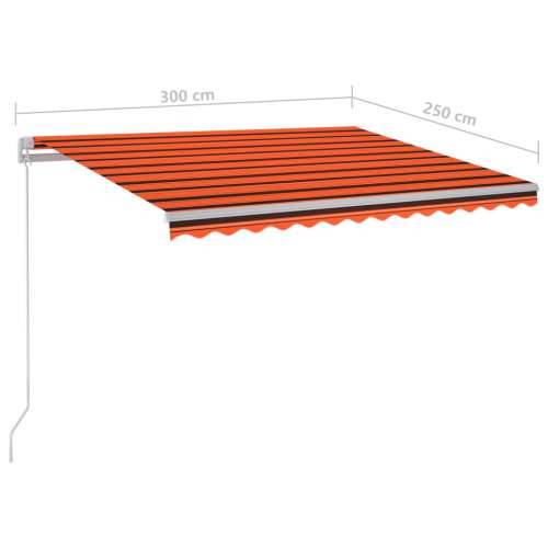Tenda na ručno uvlačenje LED 300 x 250 cm narančasto-smeđa - Šareni 300 x 250 cm 1 Cijena