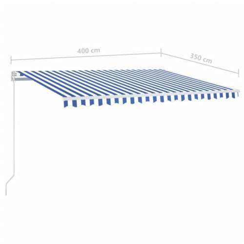 Tenda na ručno uvlačenje 400 x 350 cm plavo-bijela Cijena