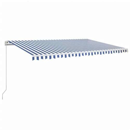 Tenda na ručno uvlačenje 500 x 350 cm plavo-bijela - Plava i bijela 500 x 350 cm 1 Cijena