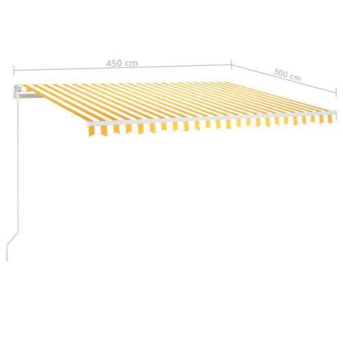Tenda na ručno uvlačenje 450 x 300 cm žuto-bijela Cijena