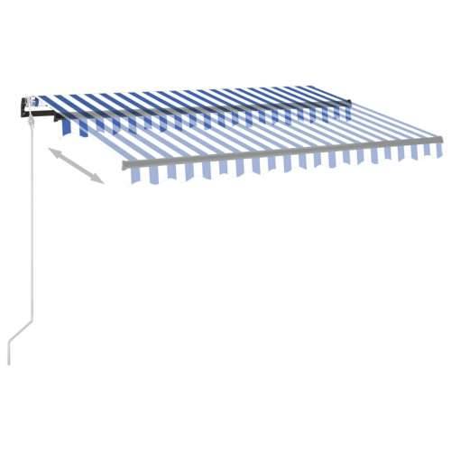 Automatska tenda sa senzorom LED 300x250 cm plavo-bijela - Plava i bijela 300 x 250 cm 1 Cijena