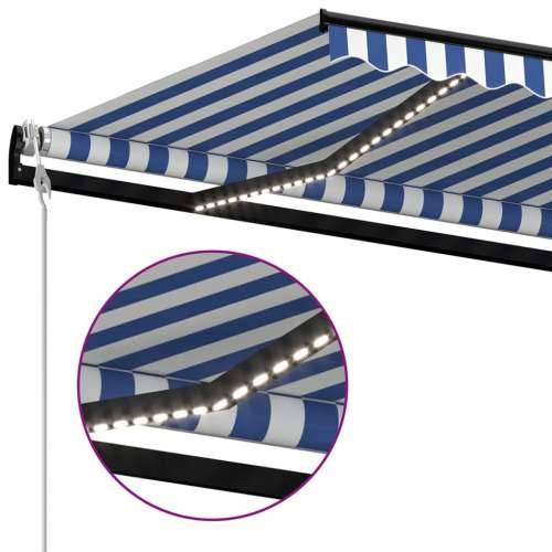 Automatska tenda sa senzorom LED 300x250 cm plavo-bijela - Plava i bijela 300 x 250 cm 1 Cijena