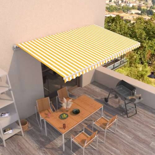 Tenda na ručno uvlačenje 500 x 300 cm žuto-bijela - Žuta i bijela 500 x 300 cm 1 Cijena