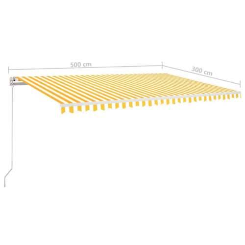 Tenda na ručno uvlačenje 500 x 300 cm žuto-bijela - Žuta i bijela 500 x 300 cm 1 Cijena