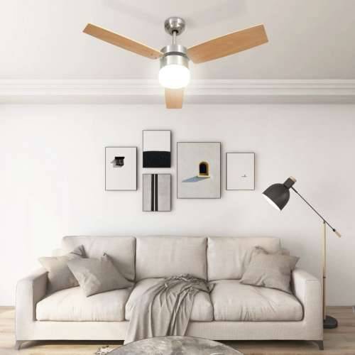 Stropni ventilator sa svjetlom i daljinskim 108 cm svjetlosmeđi Cijena