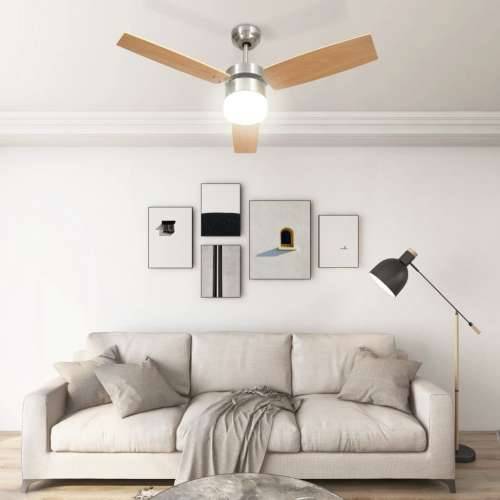 Stropni ventilator sa svjetlom i daljinskim 108 cm svjetlosmeđi - Svjetlosmeđa Ø 108 x 42.5 cm 1 Cijena