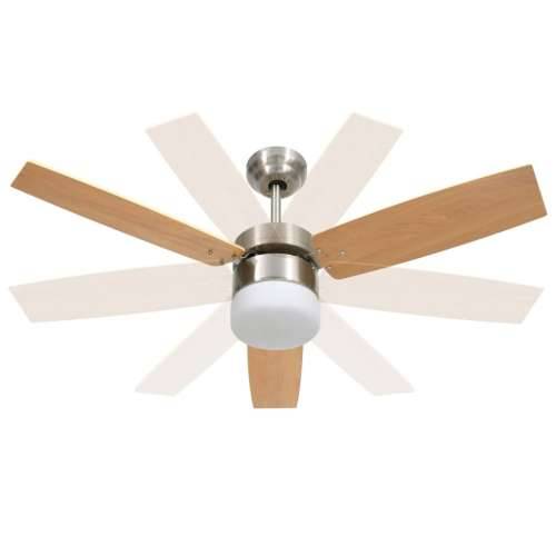 Stropni ventilator sa svjetlom i daljinskim 108 cm svjetlosmeđi - Svjetlosmeđa Ø 108 x 42.5 cm 1 Cijena
