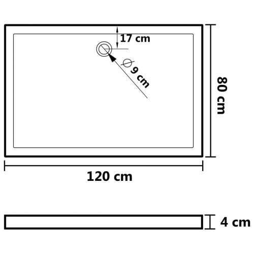 Podloga za tuširanje s točkicama bijela 80 x 120 x 4 cm ABS - 80 x 120 x 4 cm Cijena