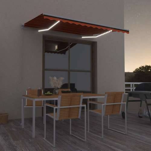 Tenda na ručno uvlačenje LED 350 x 250 cm narančasto-smeđa - Šareni 350 x 250 cm 1 Cijena