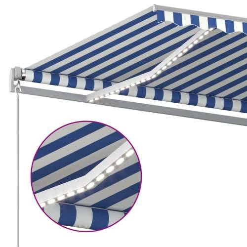 Tenda na ručno uvlačenje LED 400 x 300 cm plavo-bijela - Plava i bijela 400 x 300 cm 1 Cijena