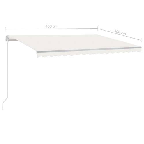 Tenda na ručno uvlačenje s LED svjetlima 400 x 300 cm krem - Krema 400 x 300 cm 1 Cijena
