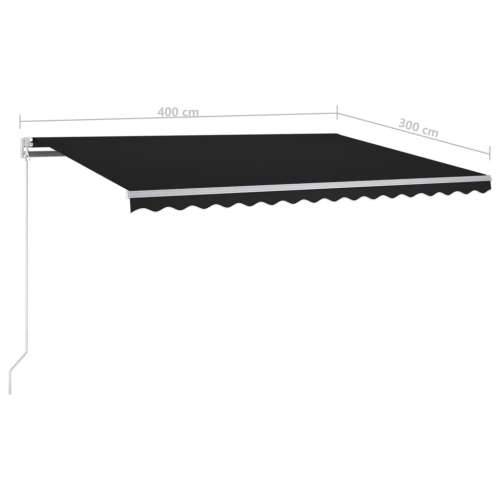Tenda na ručno uvlačenje s LED svjetlima 400 x 300 cm antracit - Antracit 400 x 300 cm 1 Cijena