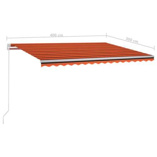 Tenda na ručno uvlačenje LED 400 x 300 cm narančasto-smeđa - Šareni 400 x 300 cm 1 Cijena