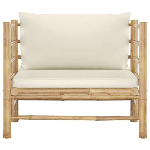 Vrtna sofa od bambusa s krem bijelim jastucima Cijena