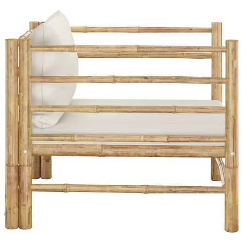 Vrtna sofa od bambusa s krem bijelim jastucima Cijena