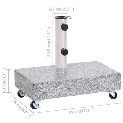 Postolje za suncobran svjetlosivo 45 x 25 x 8,3 cm granitno - Siva 1 s kotačima Cijena