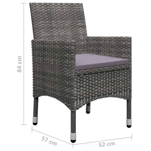 Vrtna garnitura - 7-dijelni vrtni blagovaonski set sivi - Siva 6 Cijena