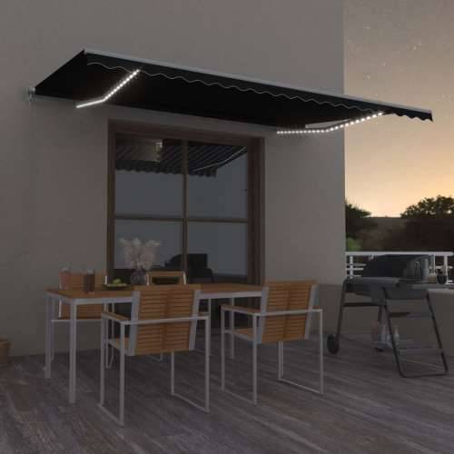 Tenda na ručno uvlačenje s LED svjetlima 500 x 300 cm antracit - Antracit 500 x 300 cm 1 Cijena