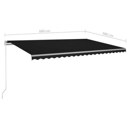 Tenda na ručno uvlačenje s LED svjetlima 500 x 300 cm antracit - Antracit 500 x 300 cm 1 Cijena