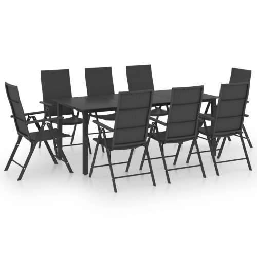 Vrtna garnitura - 9-dijelni vrtni blagovaonski set crni - Dužina stola 190 cm 8 Cijena