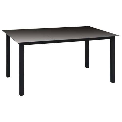Vrtna garnitura - 7-dijelni vrtni blagovaonski set crni - Dužina stola 150 cm 6 Cijena