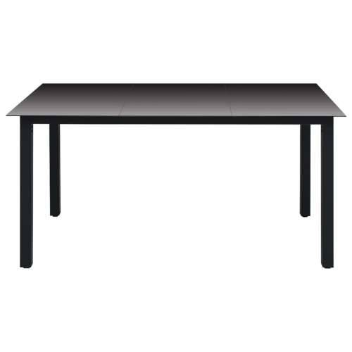Vrtna garnitura - 7-dijelni vrtni blagovaonski set crni - Dužina stola 150 cm 6 Cijena