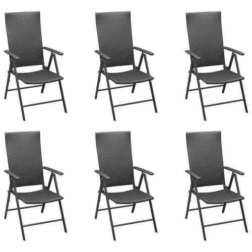 Vrtna garnitura - 7-dijelni vrtni blagovaonski set crni - Dužina stola 150 cm 6 Cijena