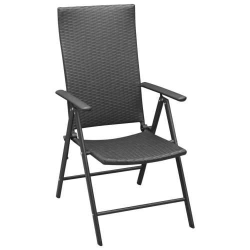 Vrtna garnitura - 7-dijelni vrtni blagovaonski set crni - Dužina stola 150 cm 6 Cijena