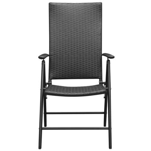 Vrtna garnitura - 7-dijelni vrtni blagovaonski set crni - Dužina stola 150 cm 6 Cijena