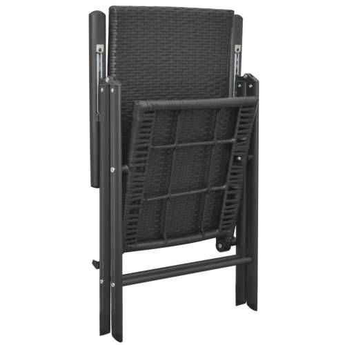 Vrtna garnitura - 7-dijelni vrtni blagovaonski set crni - Dužina stola 150 cm 6 Cijena