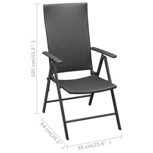 Vrtna garnitura - 7-dijelni vrtni blagovaonski set crni - Dužina stola 150 cm 6 Cijena