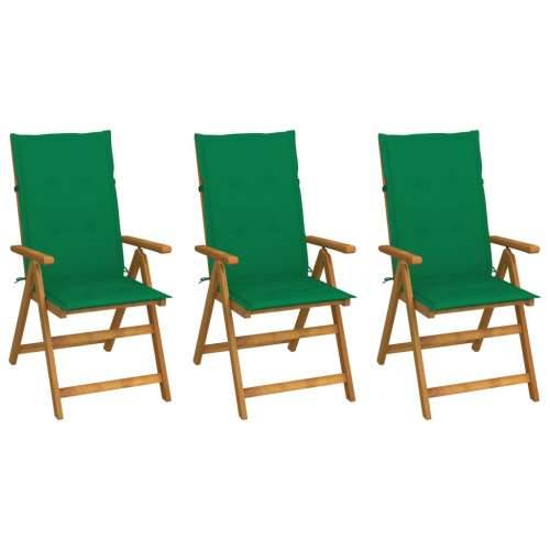 Sklopive vrtne stolice s jastucima 3 kom od bagremovog drva Cijena