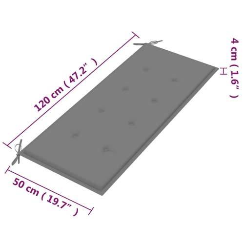 Vrtna klupa dvosjed s jastukom 120 cm masivno drvo eukaliptusa - Siva 120 cm 1 Cijena