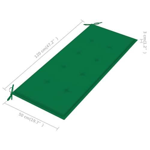 Vrtna klupa dvosjed s jastukom 120 cm masivno drvo eukaliptusa - Zelena 120 cm 1 Cijena