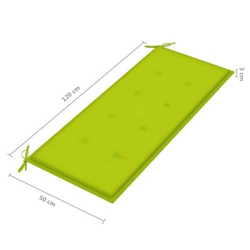Vrtna klupa dvosjed s jastukom 120 cm masivno drvo eukaliptusa - Svjetlozelena 120 cm 1 Cijena