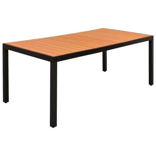 Vrtna garnitura - 9-dijelni vrtni blagovaonski set crni - Crna i smeđa Dužina stola 185 cm 8 Cijena