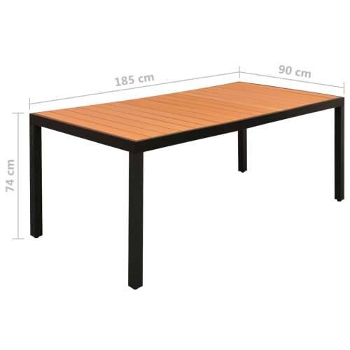 Vrtna garnitura - 9-dijelni vrtni blagovaonski set crni - Crna i smeđa Dužina stola 185 cm 8 Cijena