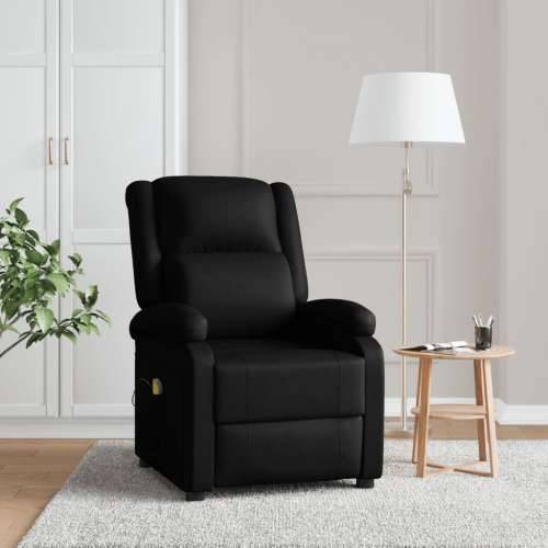 Masažna fotelja od umjetne kože crna Cijena