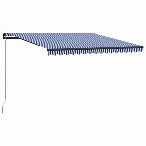 Tenda na ručno uvlačenje 450 x 300 cm plavo-bijela - Plava i bijela 450 x 300 cm 1 Cijena