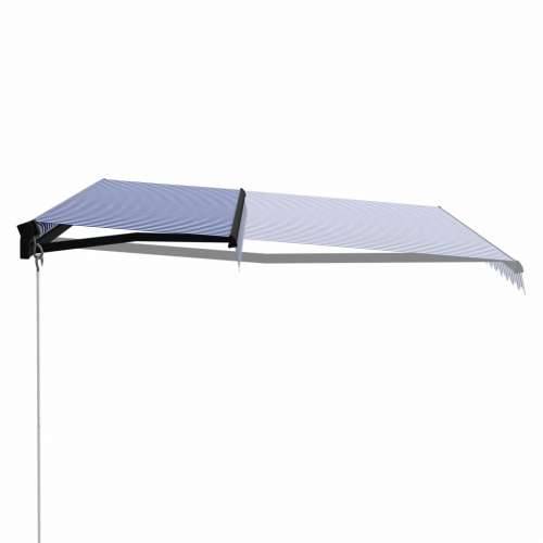 Tenda na ručno uvlačenje 450 x 300 cm plavo-bijela - Plava i bijela 450 x 300 cm 1 Cijena