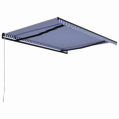 Tenda na ručno uvlačenje 450 x 300 cm plavo-bijela - Plava i bijela 450 x 300 cm 1 Cijena