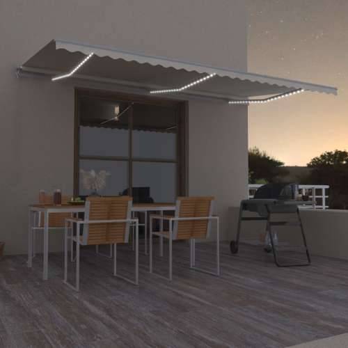 Tenda na ručno uvlačenje s LED svjetlima 600 x 300 cm krem - Krema 600 x 300 cm 1 Cijena
