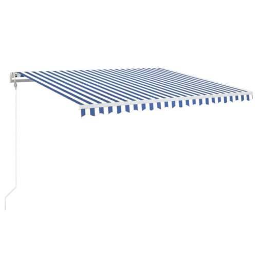 Automatska tenda sa senzorom LED 450 x 350 cm plavo-bijela Cijena