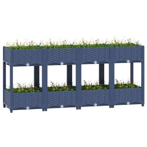 Povišena gredica 160x40x71 cm od polipropilena - Plavo-siva 160 x 40 x 71 cm 1 Cijena