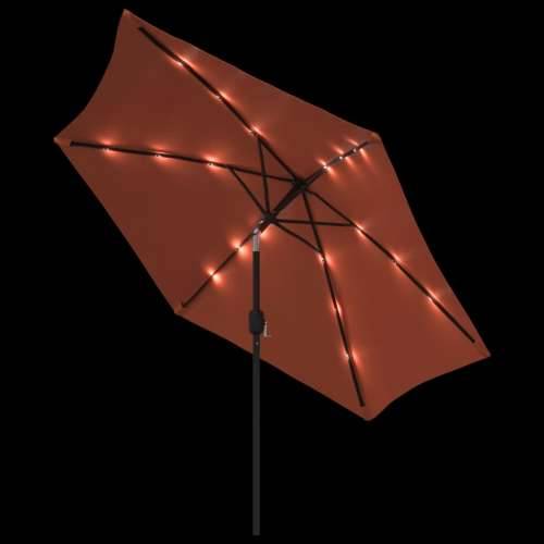 Vrtni suncobran LED s čeličnim stupom 300 cm terakota - Terakota 1 Cijena
