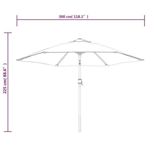 Vrtni suncobran LED s čeličnim stupom 300 cm terakota - Terakota 1 Cijena