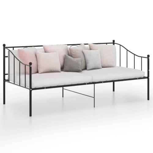 Okvir za krevet na razvlačenje crni metalni 90 x 200 cm - Crna Cijena