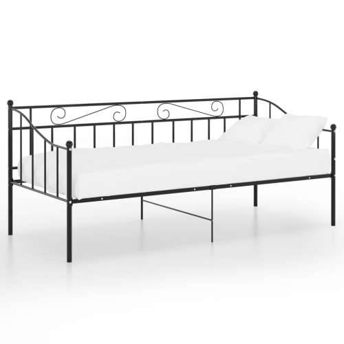 Okvir za krevet na razvlačenje crni metalni 90 x 200 cm - Crna Cijena